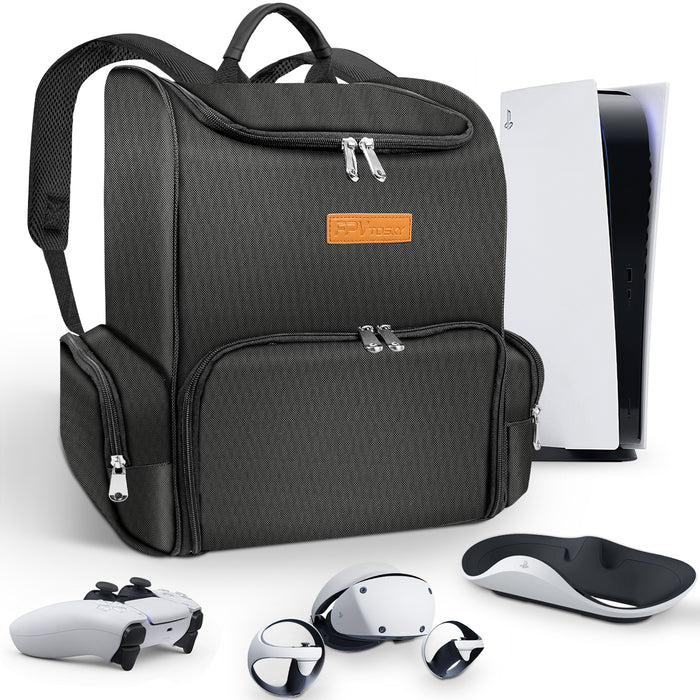 FPVtosky Backpack for PS5 Pro & PSVR2, 2-IN-1 Large Travel Bag for Playstation VR2 & PS 5/PS5 Slim/PS 5 Pro, Protective Storage Carrying Case Compatible with Playstation 5 & PS VR2 Gaming Accessories