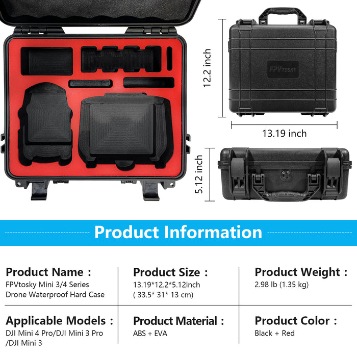 Mini 4 Pro More Combo for DJI Mini 4 Pro Drone Accessory Kit ,7 in 1 Hard Case Ket for DJI Mini 4 Pro Drone, DJI Mini 4 Pro