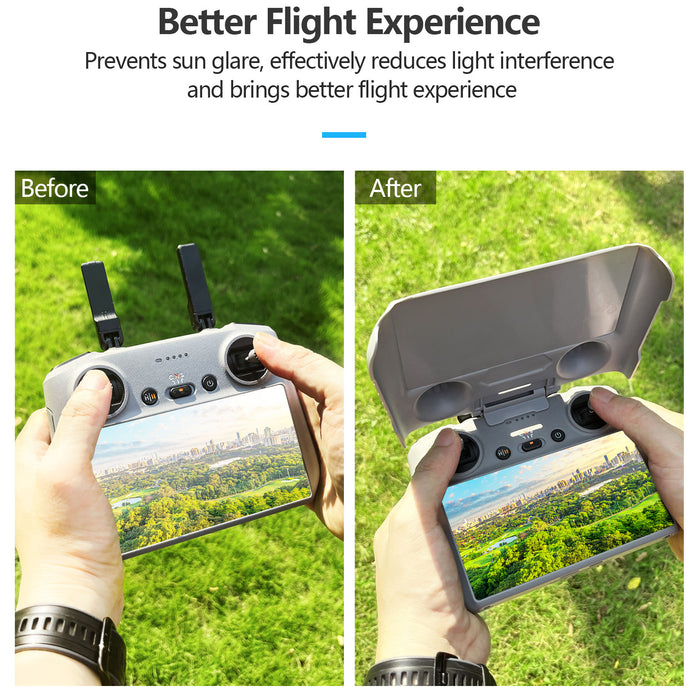 2-in-1 Mini 5/4 Pro RC 2 Sun Hood & RC2 Protective Cover, Sun Shade Screen Protector for DJI Air 3S/ Mini5/4 Pro RC2 Remote Controller Protection Accessories