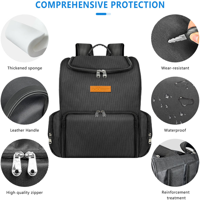 FPVtosky Backpack for PS5 Pro & PSVR2, 2-IN-1 Large Travel Bag for Playstation VR2 & PS 5/PS5 Slim/PS 5 Pro, Protective Storage Carrying Case Compatible with Playstation 5 & PS VR2 Gaming Accessories