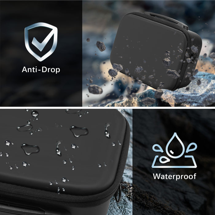 Neo Drone Case with Shoulder Strap, PU Leather Neo Travel Carrying Bag Storage Box for DJI Neo Fly More Combo and RC-N3 Controller, Battery Charging Hub Accesstories, Black