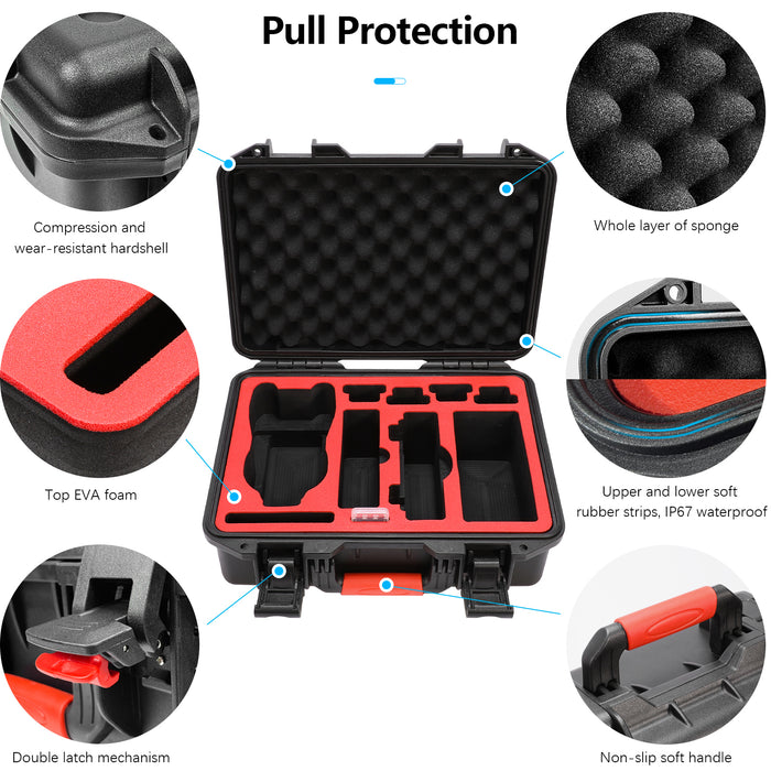 Hard Case for DJI Air 3S/Air 3 Drone/Fly More Combo, Waterproof Air 3S Hard Shell Carrying Case Accessories, Compatible with DJI RC2/ RC-N2/ RC Pro, Up to 8 Batteries