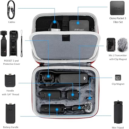 FPVtosky Hard Carrying Case for DJI Osmo Pocket 3/ Creator Combo