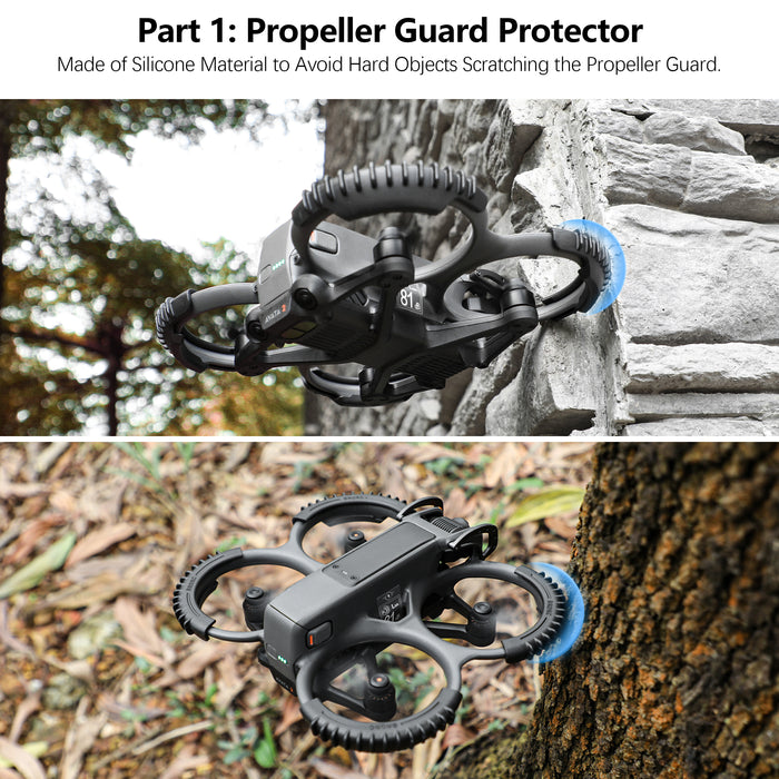 3-IN-1 Avata 2 Accessories Bundle Kit, Avata 2 Gimbal Bumper Guard+Propeller Guard Protector+Goggles 3 Protective Cover, Fits DJI Avata 2 Drone and Goggle 3