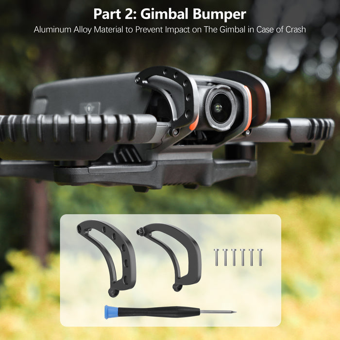 3-IN-1 Avata 2 Accessories Bundle Kit, Avata 2 Gimbal Bumper Guard+Propeller Guard Protector+Goggles 3 Protective Cover, Fits DJI Avata 2 Drone and Goggle 3