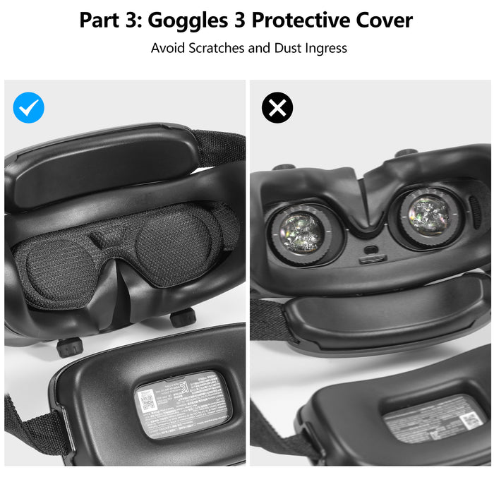 3-IN-1 Avata 2 Accessories Bundle Kit, Avata 2 Gimbal Bumper Guard+Propeller Guard Protector+Goggles 3 Protective Cover, Fits DJI Avata 2 Drone and Goggle 3