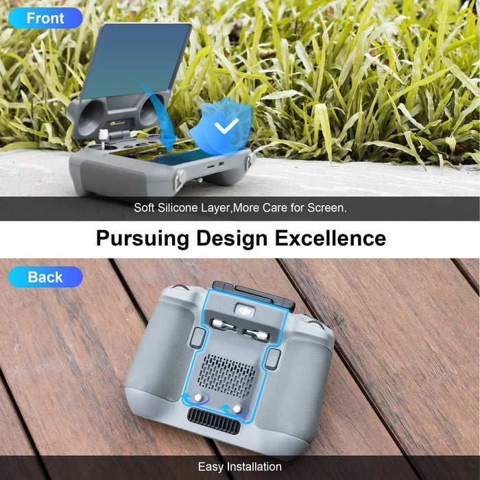 FPVtosky RC 2 Sun Hood Shade with Lanyard for DJI Mini 5/4 Pro/DJI Air 3 Accessories,RC2 Controller Screen Protector Joystick Cover，Kit includes RC 2 Sun Hood Cover, RC 2 Lanyard