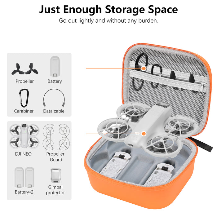 Carrying Case for DJI NEO, Porable Travel Storage Bag for DJI NEO Drone Aceessories (for DJI NEO, Orange)