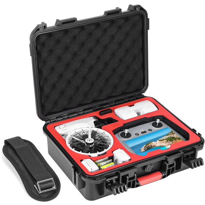 Waterproof Hard Case for DJI Flip, Fits RC2/RC-N3 Controller Accessory, with Portable Carrying Shoulder Strap [CASE ONLY]