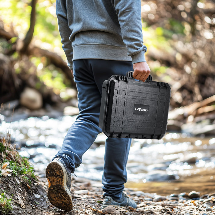 Waterproof Hard Case for DJI Flip, Fits RC2/RC-N3 Controller Accessory, with Portable Carrying Shoulder Strap [CASE ONLY]