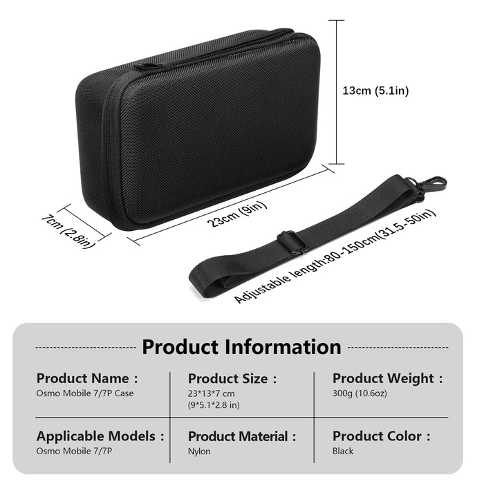 Case for Osmo Mobile 7P, Nylon Portable Storage Shoulder Bag for DJI Osmo Mobile 7 pro Gimbal Stabilizer Accessories, Black [Case Only