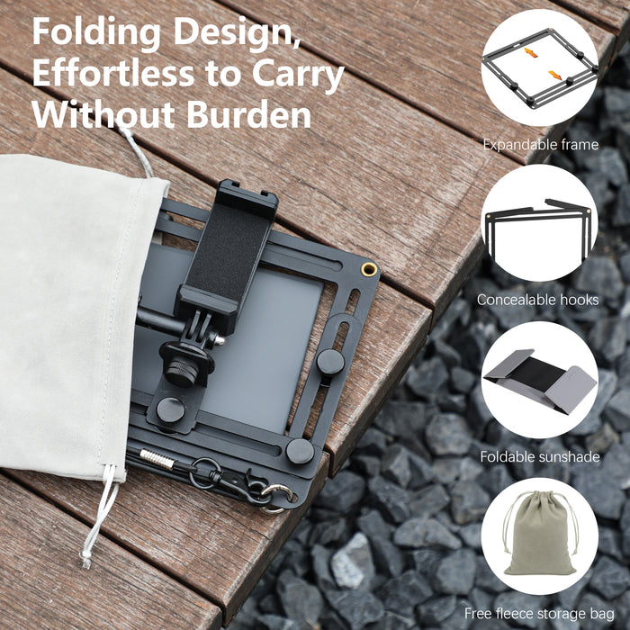 Phone Fence Mount with Magnetic Shade, Game Changer Mounting Kit for iPhone Samsung Mevo Start Go Pro and Other Action Cameras, Gamechanger Streaming Kit for Baseball Softball Tennis Grey