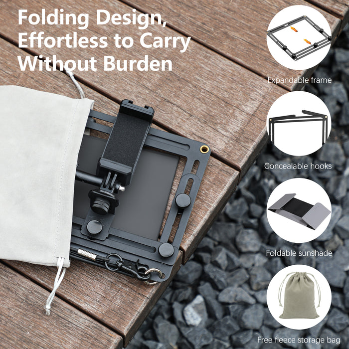 Phone Fence Mount with Magnetic Shade, Game Changer Mounting Kit for iPhone Samsung Mevo Start Go Pro and Other Action Cameras, Gamechanger Streaming Kit for Baseball Softball Tennis，Black