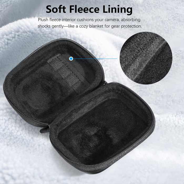 Carrying Case for DJI OSMO 360 Accessories, Portable OSMO360 Compact Storage Bag with Wrist Strap PU Leather Waterproof Black