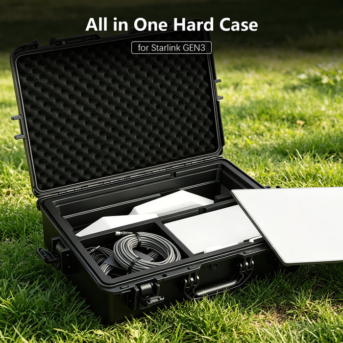 Hard Case for Starlink Gen 3 Standard Kit (29.5"×20.5"×9.5"), Fits Entire Kit with Kickstand & Base - Waterproof Shockproof Travel Box with Custom Foam