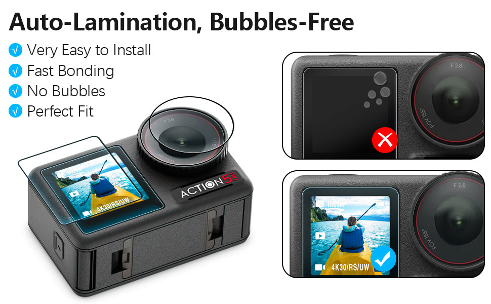 Lens Screen Protector for DJI Osmo Action 5 Pro Accessories (2Sets-8Pack)