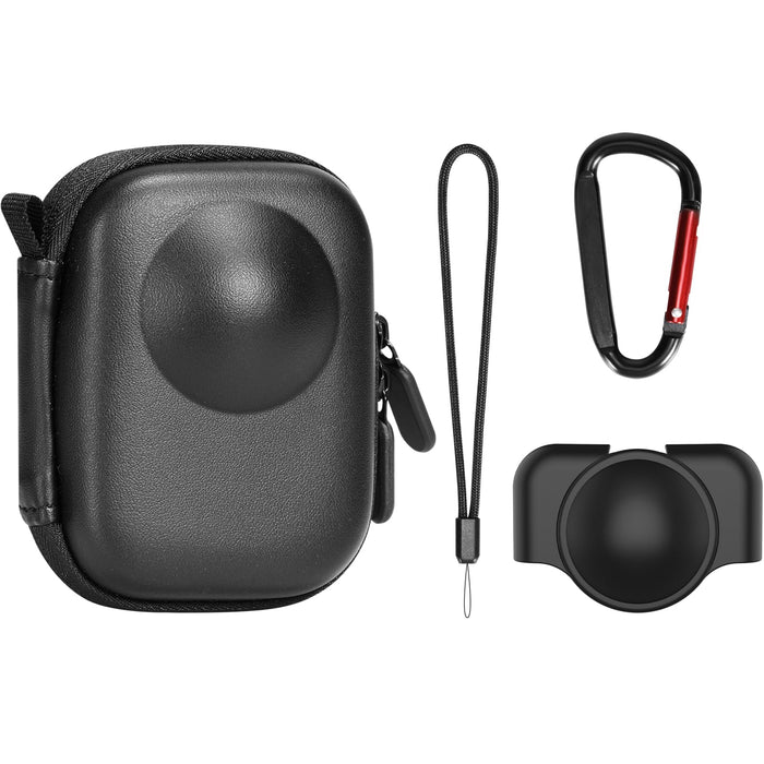 Carrying Case for DJI OSMO 360 Accessories with Lens Cap, Portable Compact Storage Bag with Wrist Strap PU Leather OSMO360 Protective Case