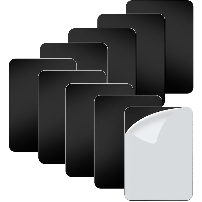 Metal Plate for DJI OSMO Pocket 3 Magnetic Mount or Cage (9 Pack), Stick-on Iron Sheet with Back Adhesive for Magnets, Square, Black