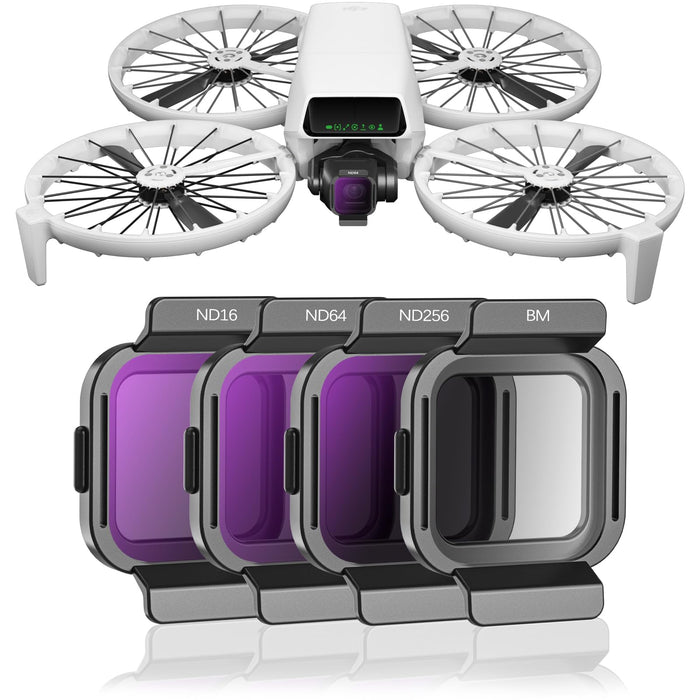 FPVtosky Black Mist ND Filter Set for DJI Flip Accessories, 4 Pack Black Diffusion Filter & ND16 ND64 ND256 HD Optical Glass Multi-Coated Neutral Density Filters