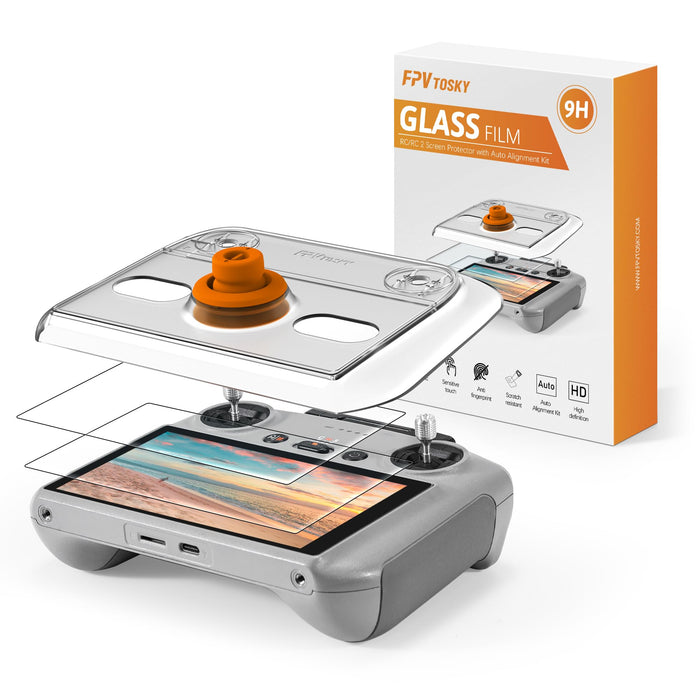 Screen Protector for DJI Mini 5/4 Pro with Auto Alignment Kit for DJI RC/ RC2 Remote Controller ( 3 PACK ), HD Tempered Glass Screen Protector for DJI Mini 3 / Mini 3 Pro/ Air 3 Controller Accessories