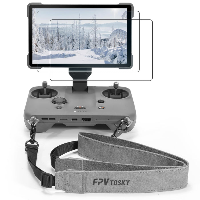 FPVtosky Lanyard & Screen Protector for DJI RC Pro 2, [2 Packs] HD Tempered Glass Film for DJI Mavic 4 pro Remote Controller Accessories [ONLY for RC PRO 2]
