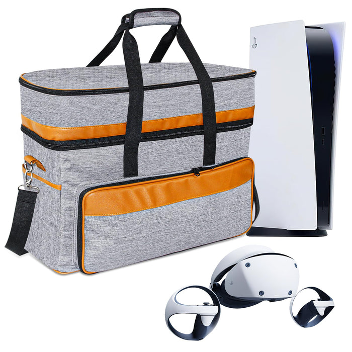Carrying Case for PS5 Pro & PSVR2, Large Travel Bag for Playstation VR2 & PS 5/PS 5 Pro/PS5 Slim, Protective Storage Carrying Case Compatible with Playstation 5 & PS VR2 Gaming Accessories