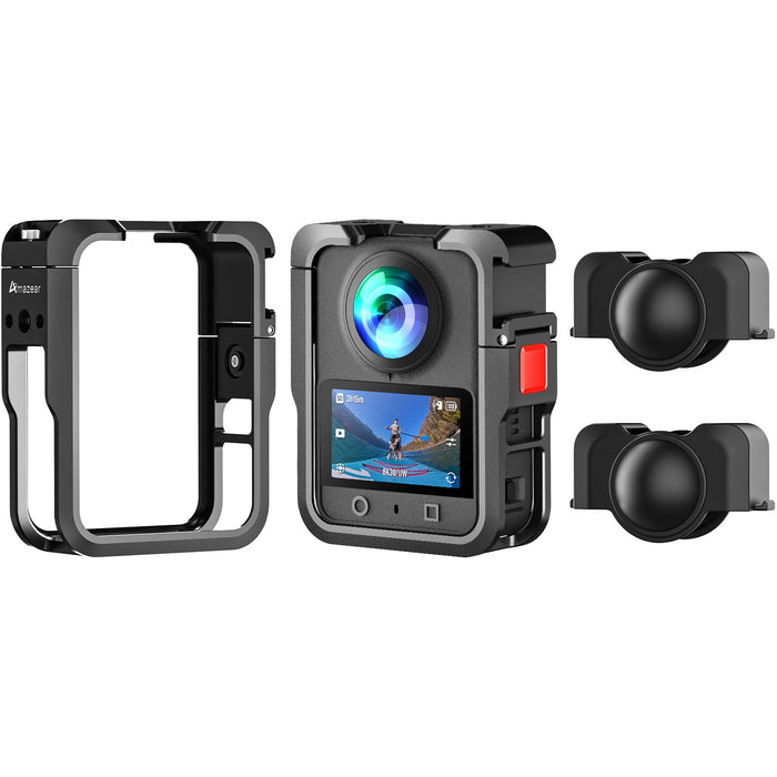 Metal Case for DJI Osmo 360 Accessories, Aluminum Camera Cage with Multiple Expansion Mount, Osmo360 Safty Lock Protective Frame with Lens Cap