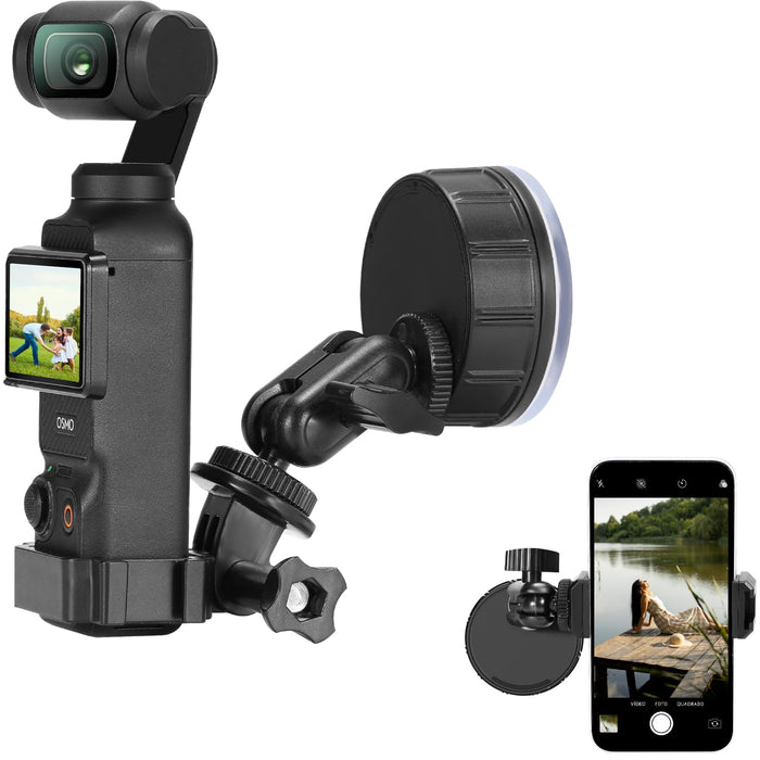 Suction Car Mount for DJI OSMO Pocket 3 GoPro Action OSMO360 Insta 360 X5 Go Ultra Camera
