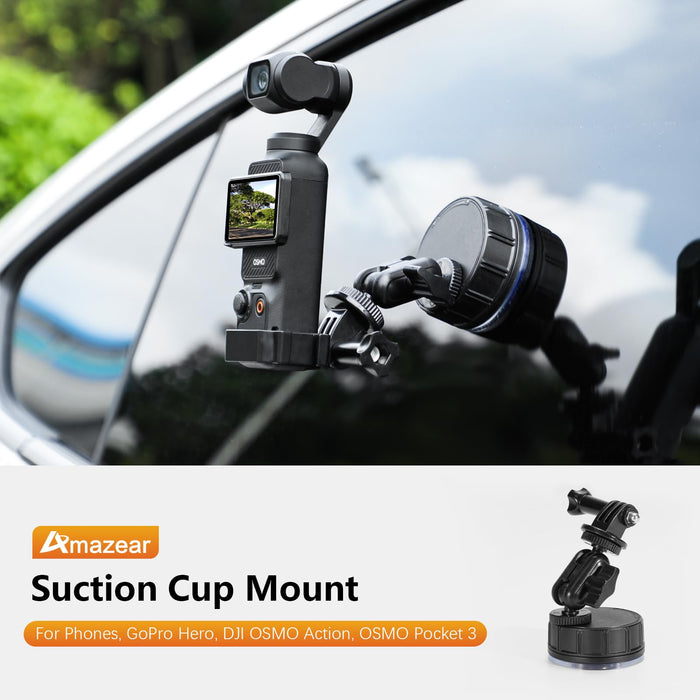 Suction Car Mount for DJI OSMO Pocket 3 GoPro Action OSMO360 Insta 360 X5 Go Ultra Camera