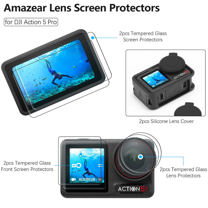 Lens Screen Protector for DJI Osmo Action 5 Pro Accessories (2Sets-8Pack)