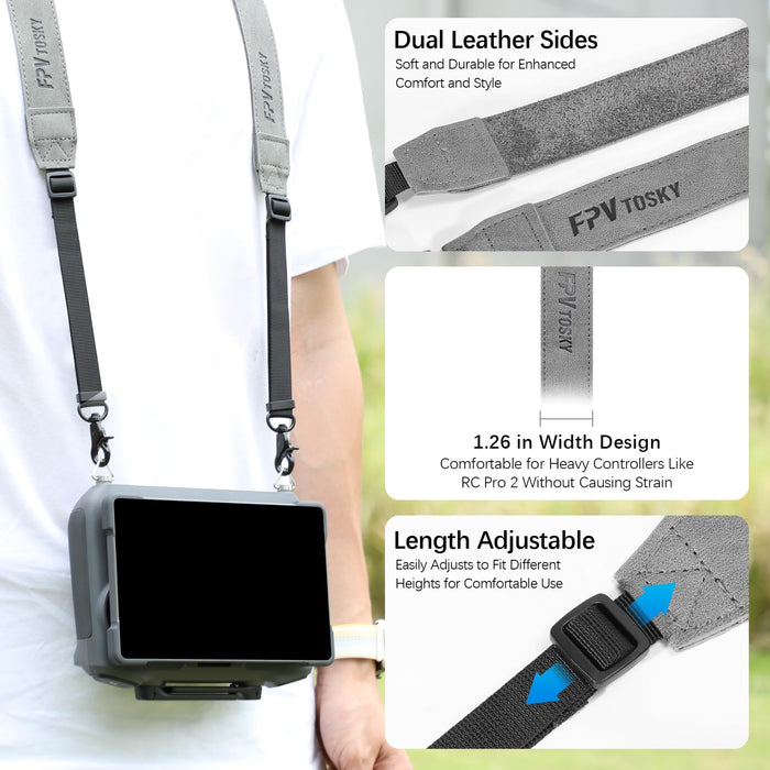 FPVtosky Lanyard & Screen Protector for DJI RC Pro 2, [2 Packs] HD Tempered Glass Film for DJI Mavic 4 pro Remote Controller Accessories [ONLY for RC PRO 2]