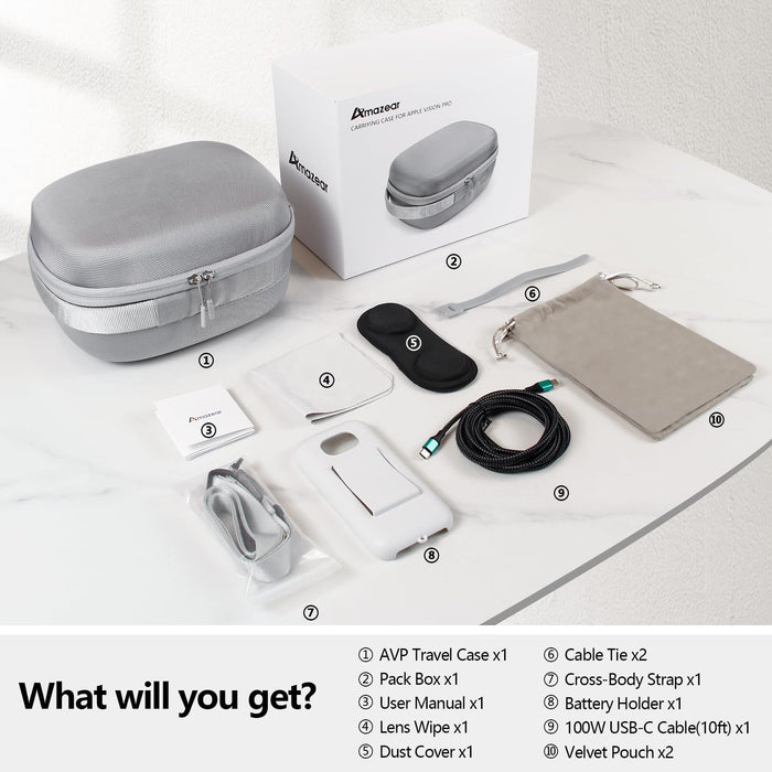 10-in-1 Carrying Case Set for Apple Vision Pro