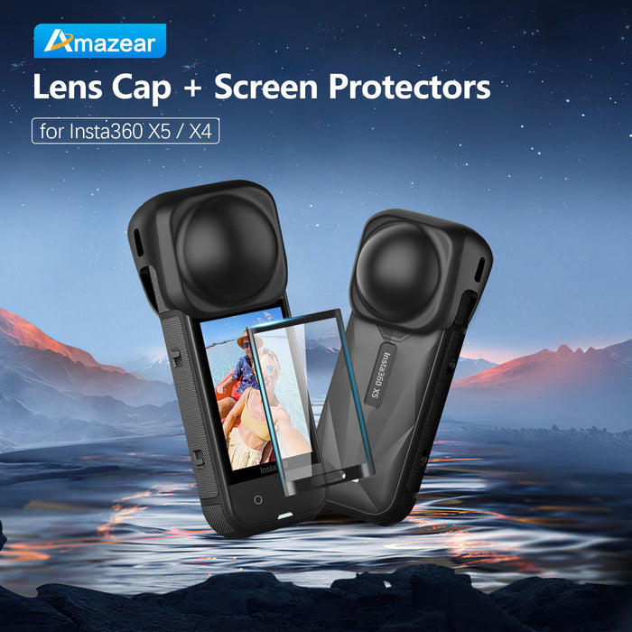 Screen Protector and Lens Cap Combo for Insta360 X5 (X4) Accessories