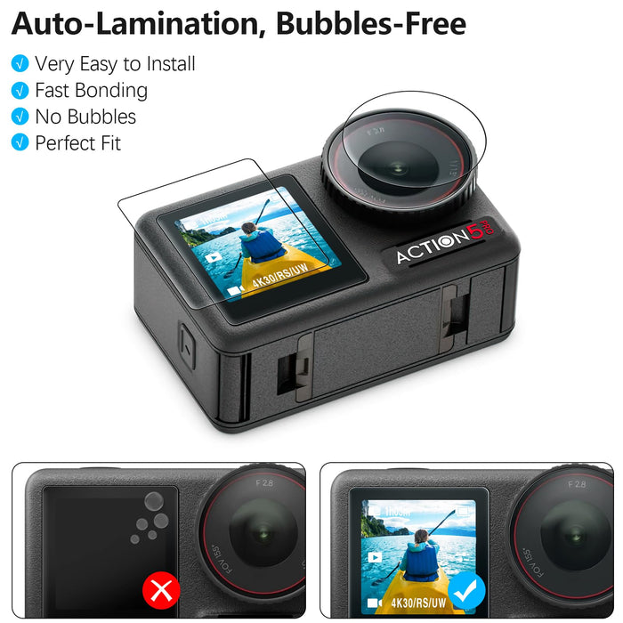 Lens Screen Protector for DJI Osmo Action 5 Pro Accessories (2Sets-8Pack)