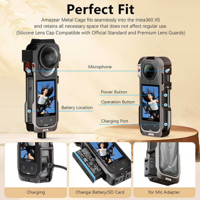 Metal Protective Case for Insta360 X5 Accessories