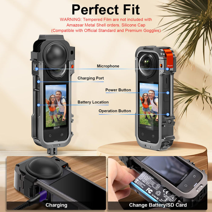 Metal Protective Case for Insta360 X4 Accessories