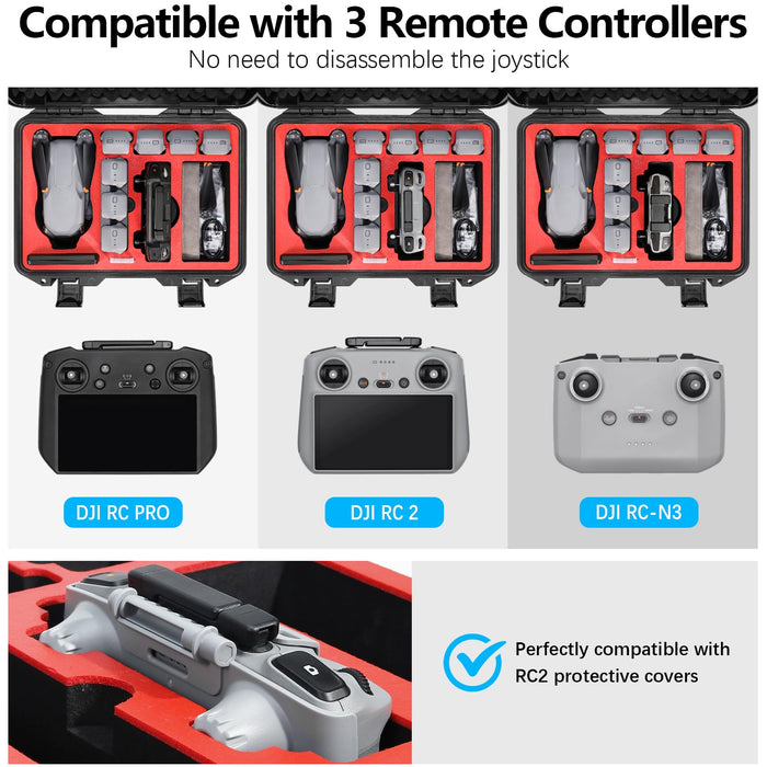 Air 3S/ Air 3 Accessories Bundle 5-IN-1 Accessories Kit, Include Hard Case, Neck Lanyard, Screen Protector, Sunshade Protective Cover, Propeller Holder for DJI Air 3S Accessories