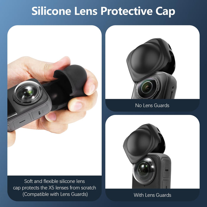 Screen Protector and Lens Cap Combo for Insta360 X5 (X4) Accessories