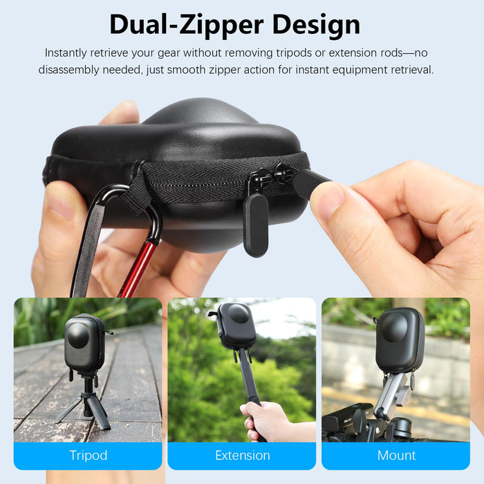 Carrying Case for DJI OSMO 360 Accessories with Lens Cap, Portable Compact Storage Bag with Wrist Strap PU Leather OSMO360 Protective Case