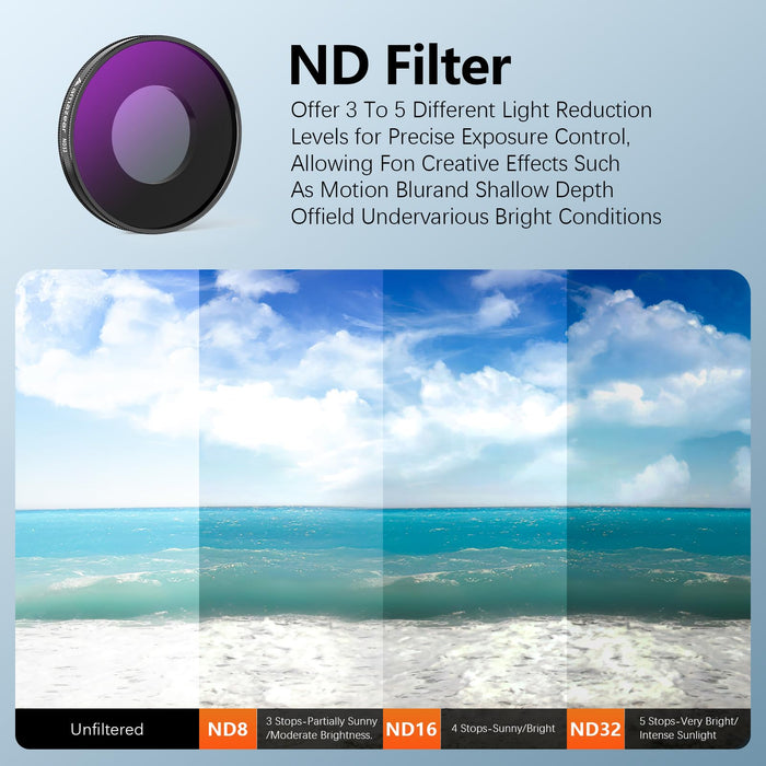 ND & CPL Filters Set for Insta360 Go Ultra, Insta 360 Accessories ND8 + ND16 + ND32 + CPL Replacement Lens Filters Kit | 4 Pack | Optical Glass | HD | Oil Resistant | Easy to Use |