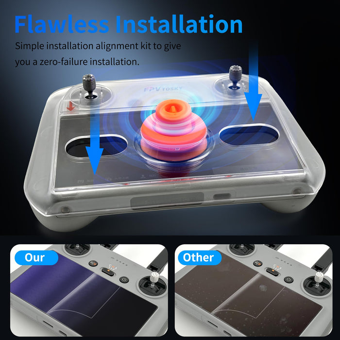 Screen Protector for DJI Mini 5/4 Pro with Auto Alignment Kit for DJI RC/ RC2 Remote Controller ( 3 PACK ), HD Tempered Glass Screen Protector for DJI Mini 3 / Mini 3 Pro/ Air 3 Controller Accessories