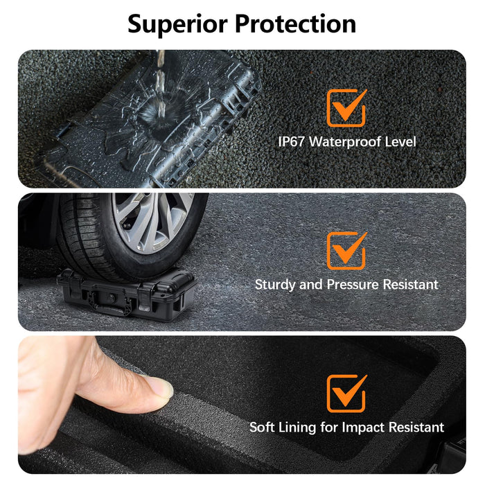 Osmo 360 Hard Case, Dual Layer IP67 Waterproof Shockproof Carrying Case for DJI Osmo 360 Adventure Combo Accessories, Portable Compact Carrier Lightweight