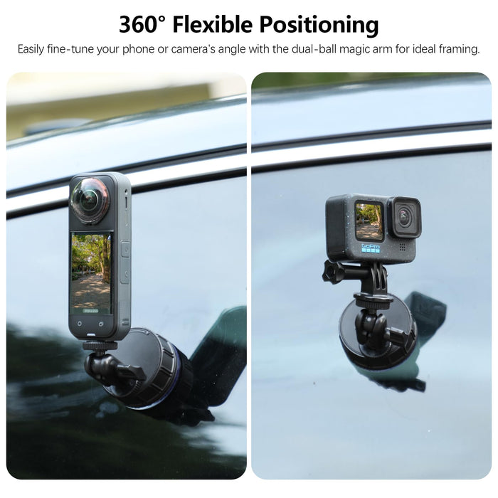 Suction Car Mount for DJI OSMO Pocket 3 GoPro Action OSMO360 Insta 360 X5 Go Ultra Camera