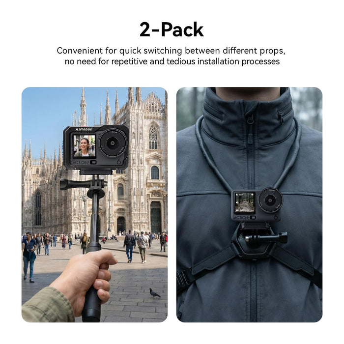 AMAZEAR Magnetic Mount for DJI OSMO Action 6 & Nano Accessories (2 Pack)