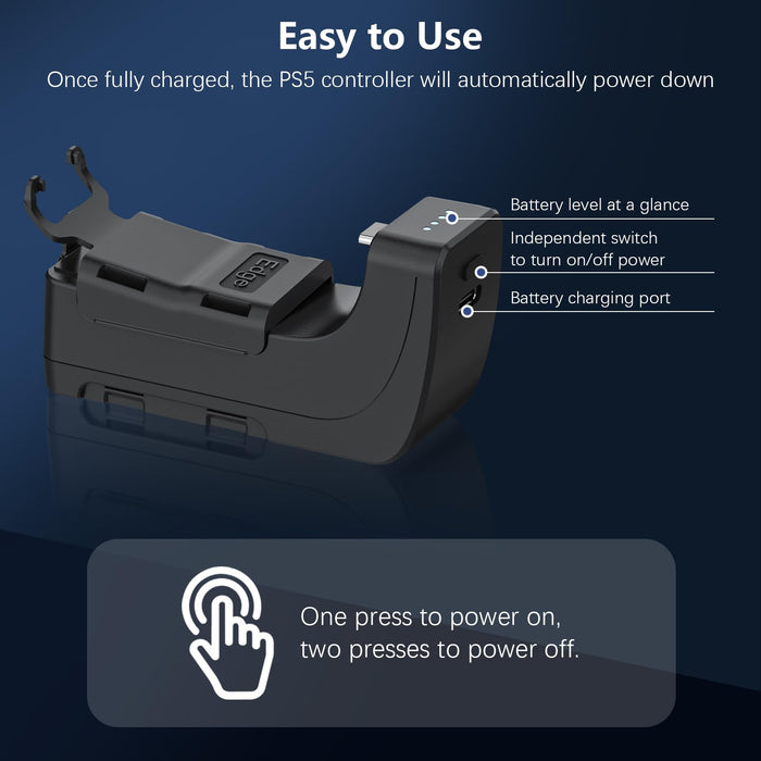 Battery Pack Compatible with PlayStation 5 DualSense Controller（Black）