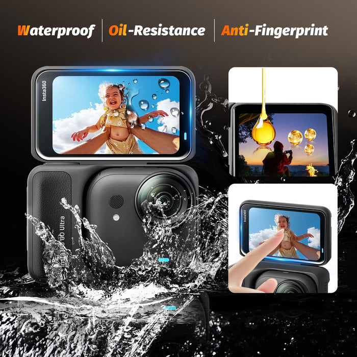 Screen Protector for Insta360 GO Ultra Accessories (3 Pack), Insta 360 Go-Ultra Action Camera Tempered Glass Screen Protective Film, 9H Hardness, Touch Sensitive, Ultra Clear