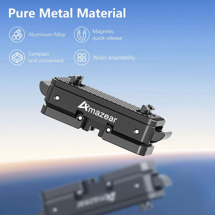 Magnetic Quick-Release Mount for Insta360 X5 Accessories, Insta 360 X5 / Ace Pro 2 Aluminum Alloy QR Adapter with Go-Pro and 1/4"-20 Threaded Mount, All Metal Construction, Black