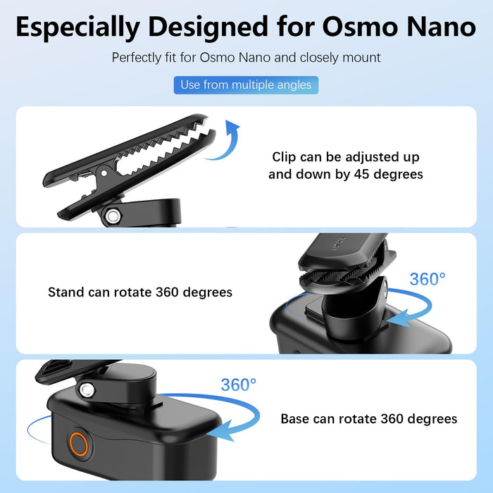 AMAZEAR Backpack Clip Mount for DJI Osmo Nano/Xtra Atto Accessories