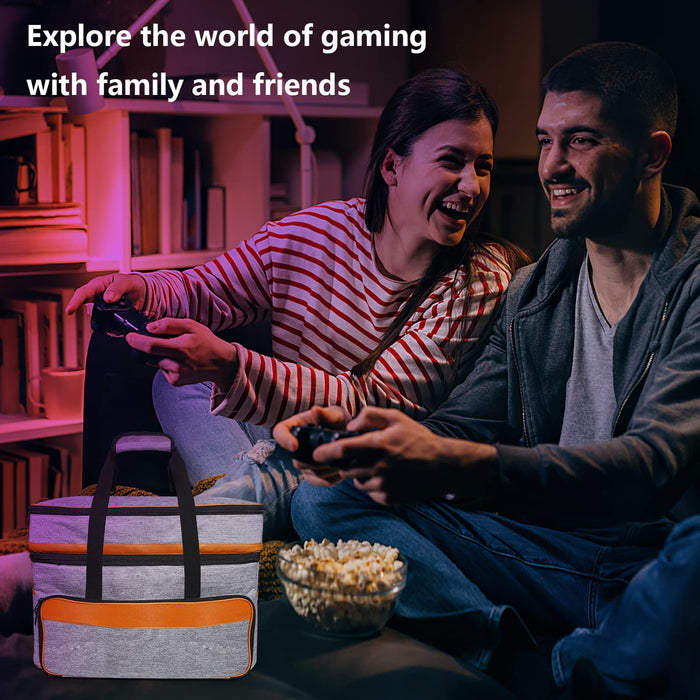 Carrying Case for PS5 Pro & PSVR2, Large Travel Bag for Playstation VR2 & PS 5/PS 5 Pro/PS5 Slim, Protective Storage Carrying Case Compatible with Playstation 5 & PS VR2 Gaming Accessories