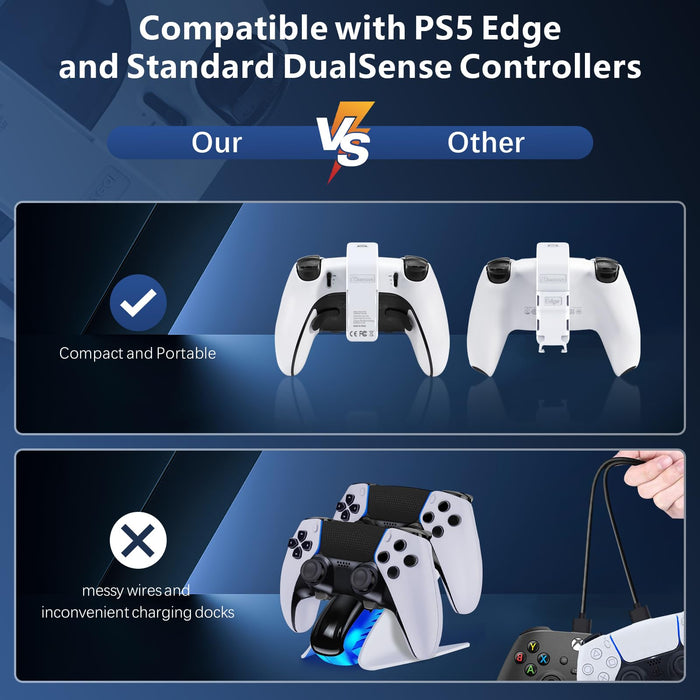 Battery Pack Compatible with PlayStation 5 DualSense Controller（White）